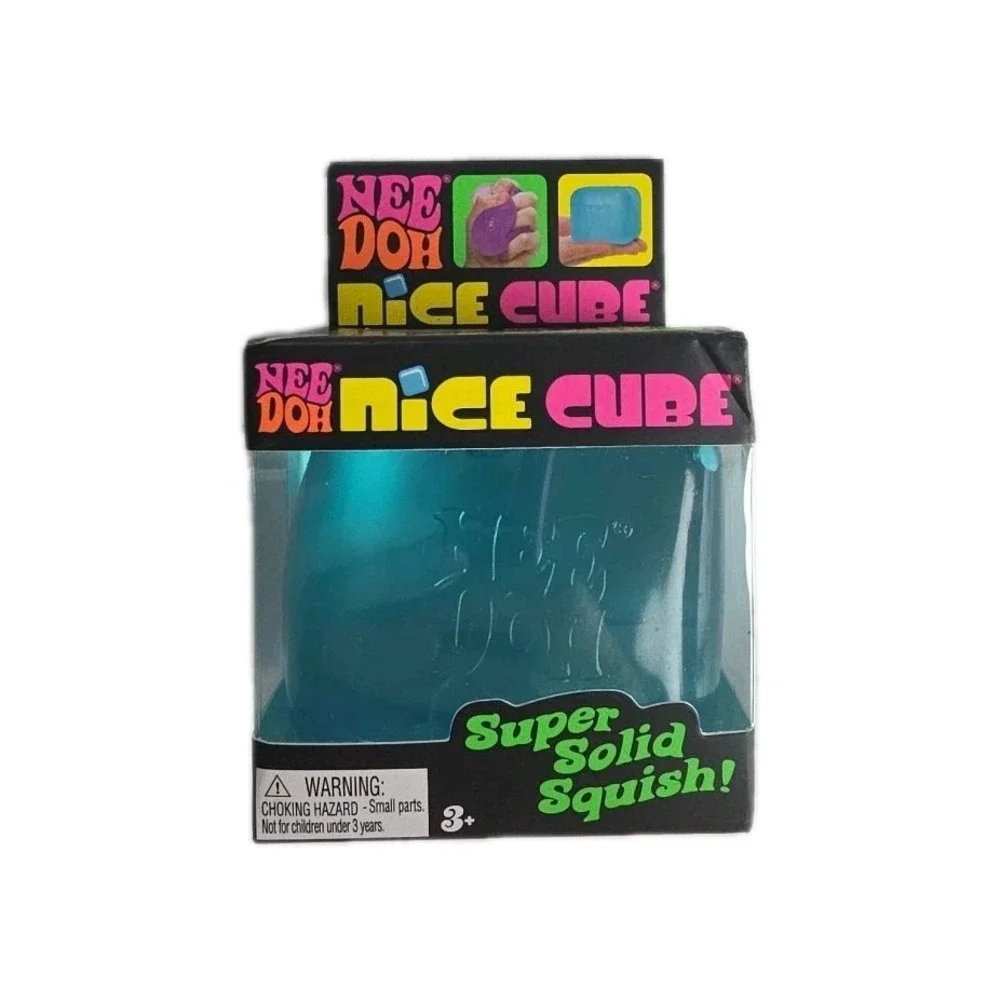 Nee Doh Nice Cube - Super Solid Squish! (Blue) - Brand New/Factory Sealed!